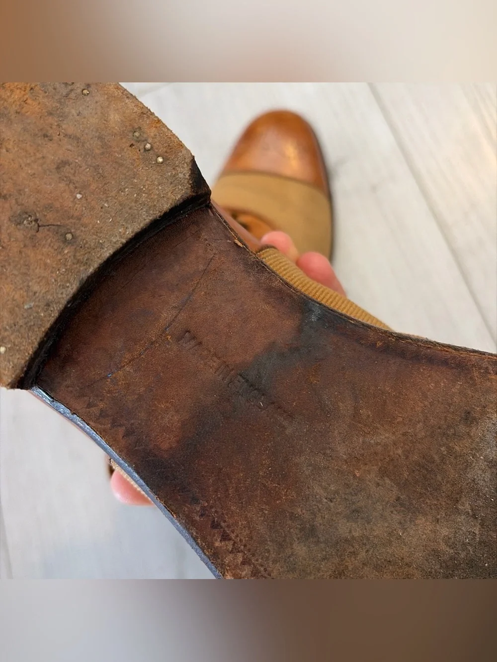 Vintage Paul Stuart Made in England brown leather Oxford